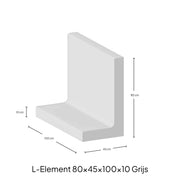 L-Elementx10cm Zichtbeton 100x80x45cm