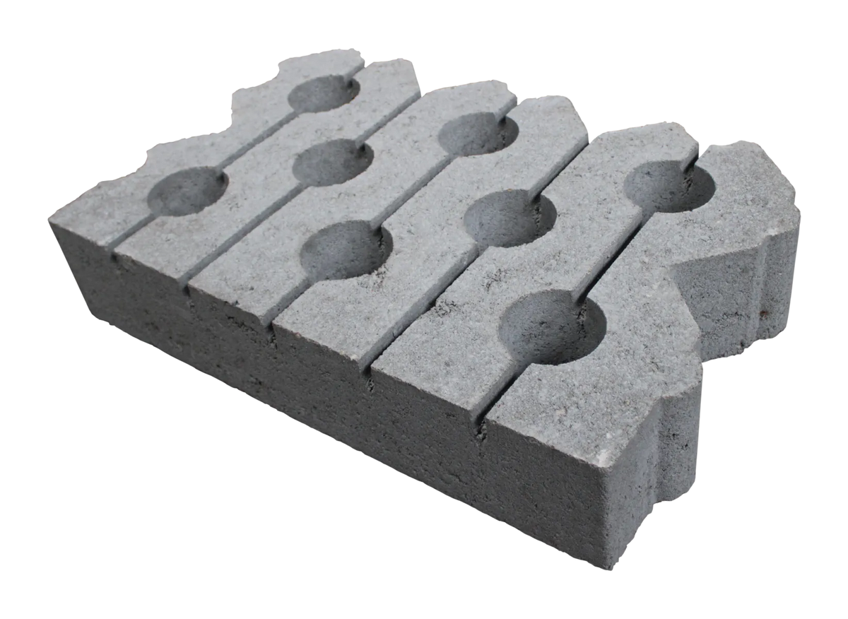 Grasbetontegel type J 40x60x12(60 cm. zijde vlak + bovenzijde vlak) K85912 klasse B BK15 GRN+ 60x40x12cm
