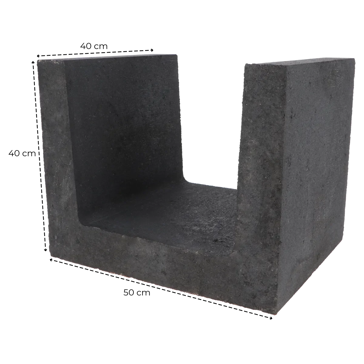 H) U-element 40x40x50cm Grijs