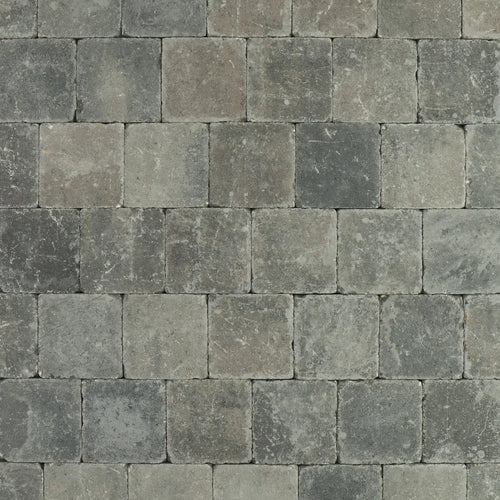 Trommelsteen grijs/zwart genuanceerd spec 15x15x6cm