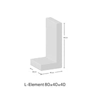 L-Element 40x80x40cm Grijs