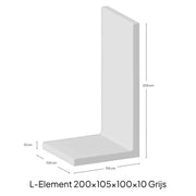 L-Elementx10cm Zichtbeton 100x200x105cm