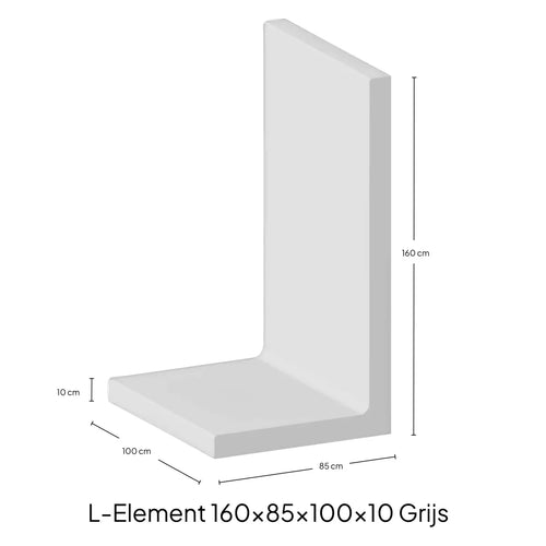 L-Elementx10cm Zichtbeton 100x160x85cm