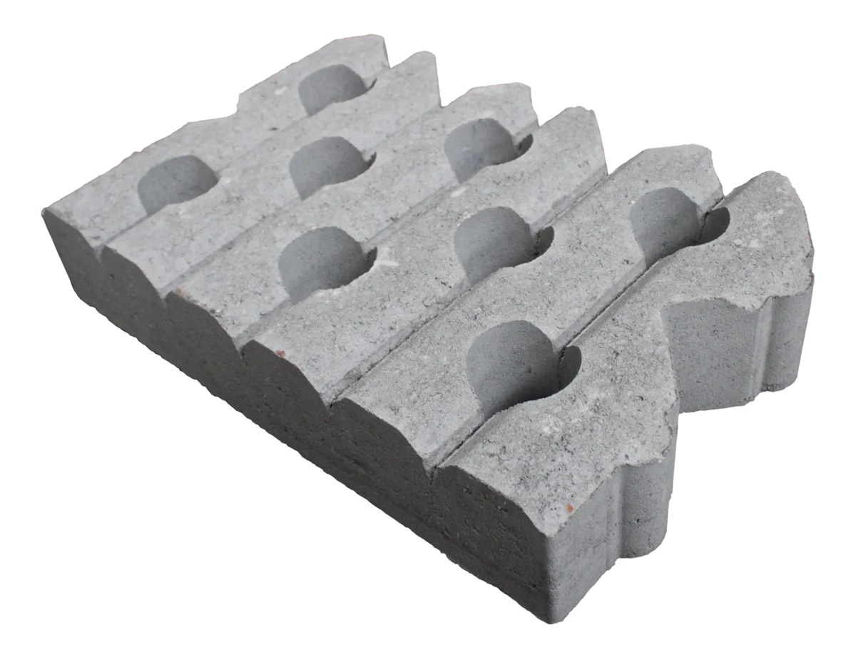 Grasbetontegel type B 40x60x12(60 cm. zijde vlak) K85911 vormklasse B BK15 60x40x12cm