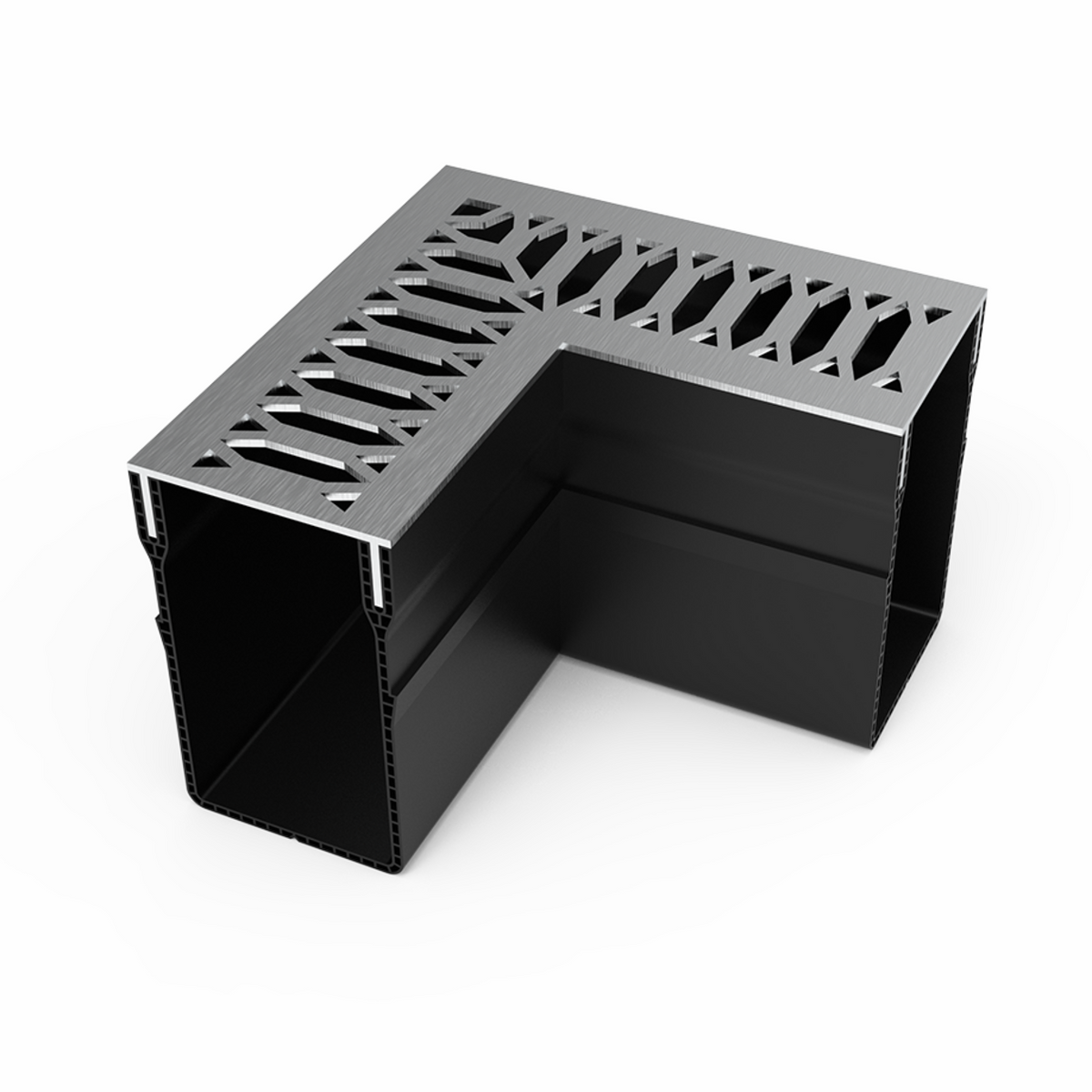 Gardendrain Corner RVS-Inox Viking Line 65/100 mm