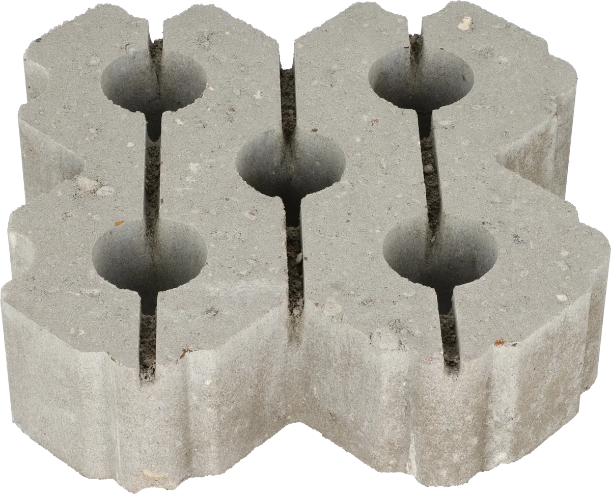 Grasbetontegel type W 40x40x12(rondom hol-dol + bovenzijde vlak) K85911 BK25 40x40x12cm