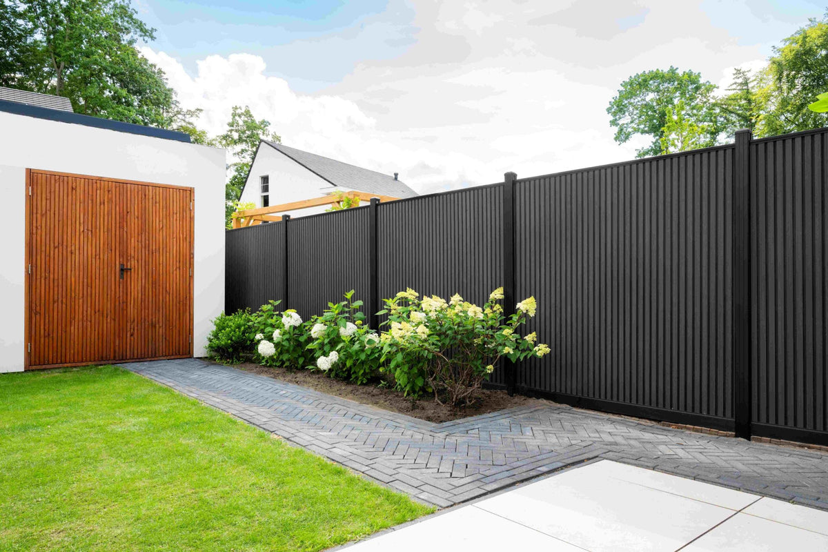 Composiet schutting Rhombus Zwart Verticaal