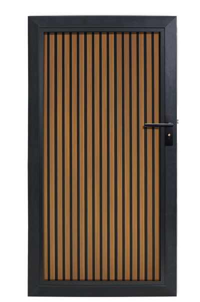 Composiet Tuindeur Rhombus Teak Verticaal