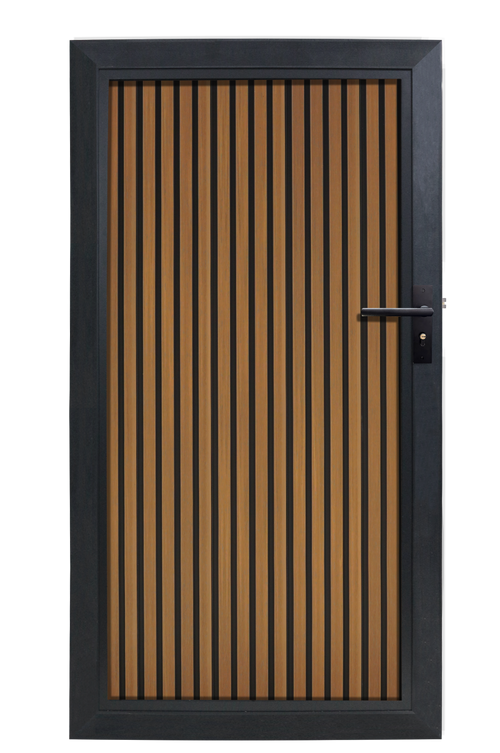 Composiet Tuindeur Rhombus Teak Verticaal