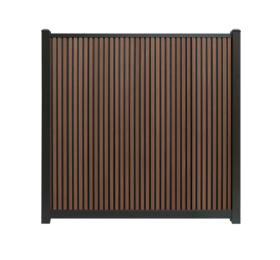 Composiet schutting Rhombus Walnoot Verticaal