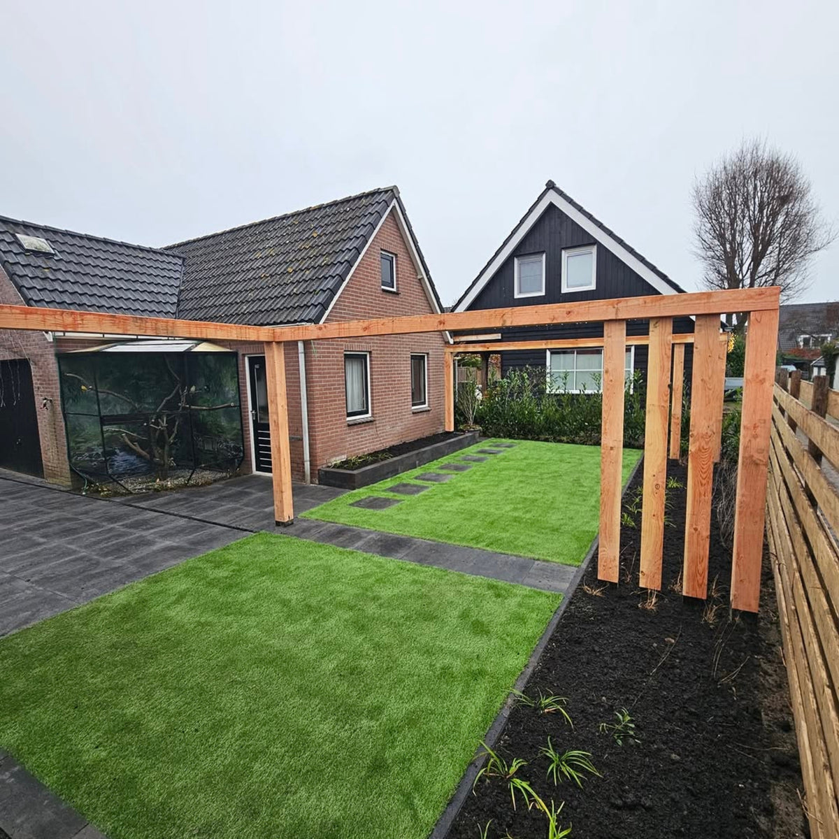 Kunstgras Non Directional Diamond + 60 mm Gras van de Buren