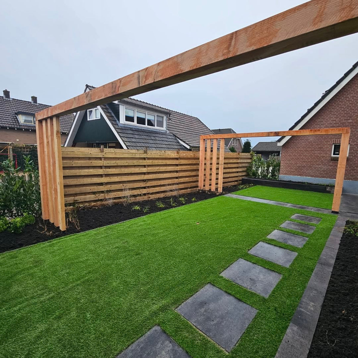 Kunstgras Non Directional Diamond + 60 mm Gras van de Buren