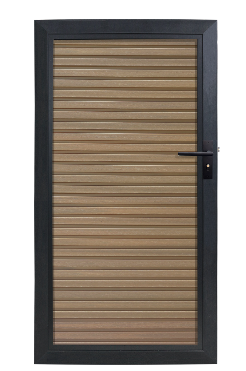 Composiet Tuindeur Rhombus Teak Highlander composiet schuttingen