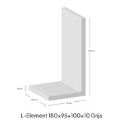 L-Elementx10cm Zichtbeton 100x180x95cm