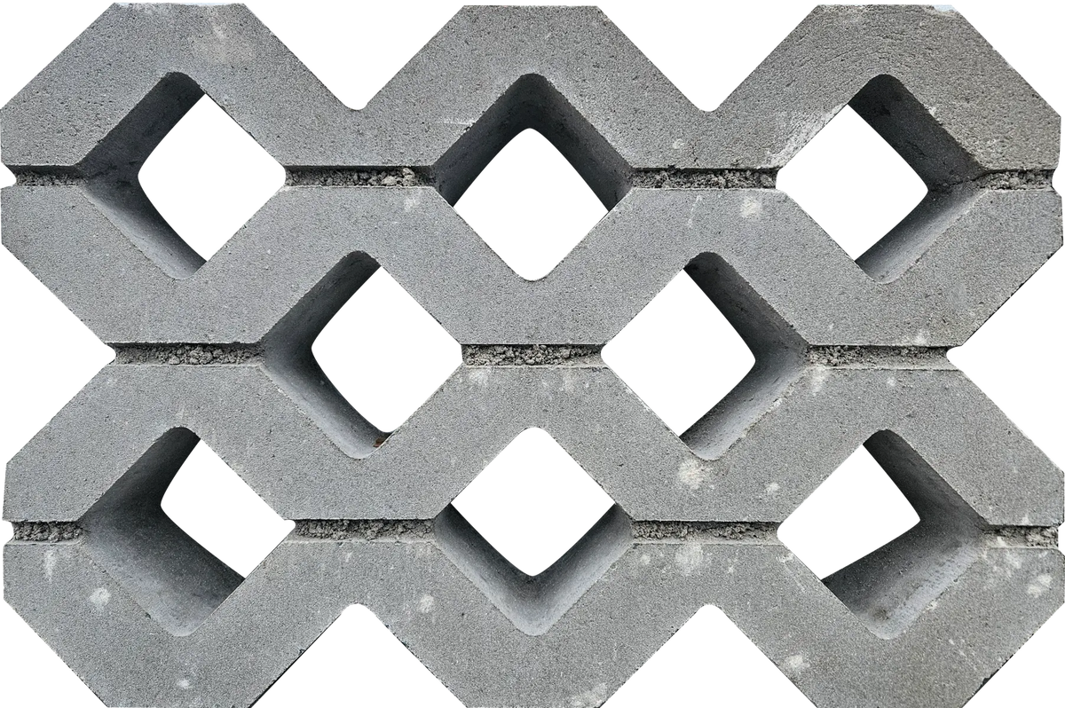 Grasbetontegel type F 40x60x10 (bovenzijde vlak) BK5 vierkante gaten 60x40x10cm