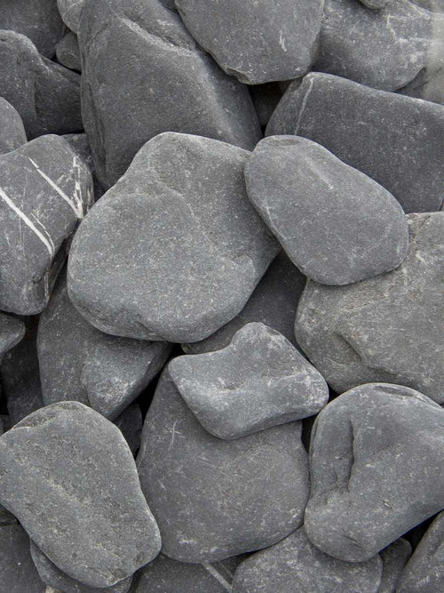 Flat pebbles zwart 30/60mm
