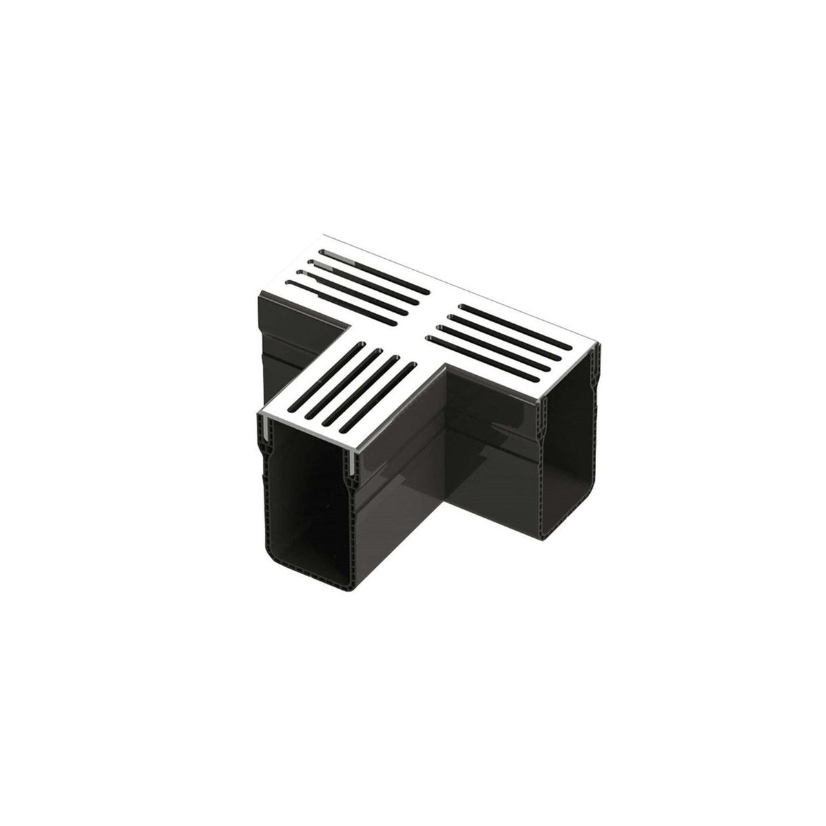Gardendrain TEE Section Grey Grating 100/100 mm